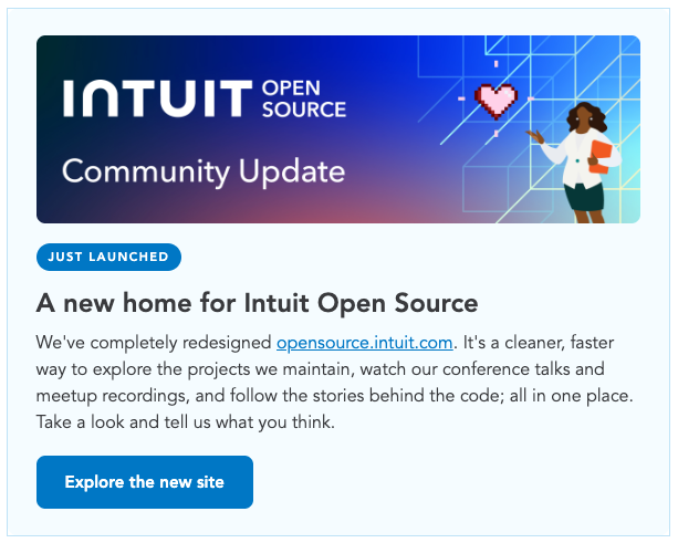 An issue of the Intuit Open Source community newsletter